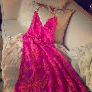 Vibrant silk maxi dress